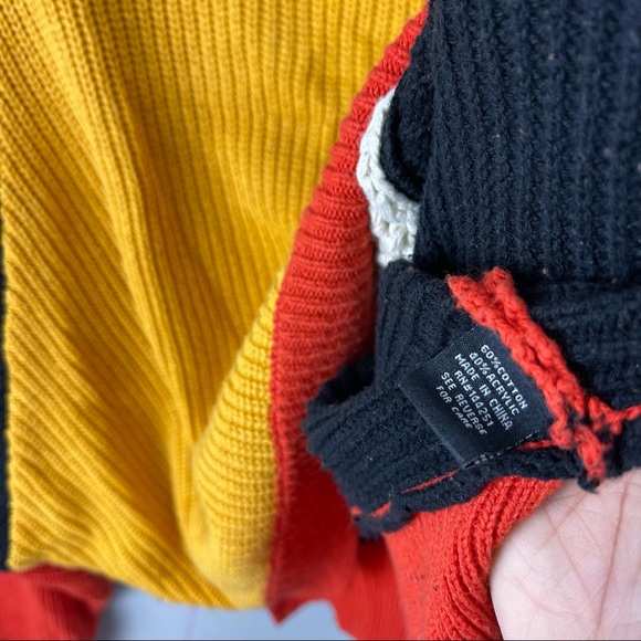 Moon & Madison Oversized Chunky Sweater Colorblock Pullover Dolman sz L Rib Knit - Picture 6 of 9